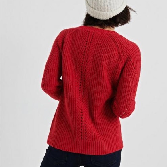 Lucky Brand Crew Neck Pointelle Sweater - Picture 2 of 8